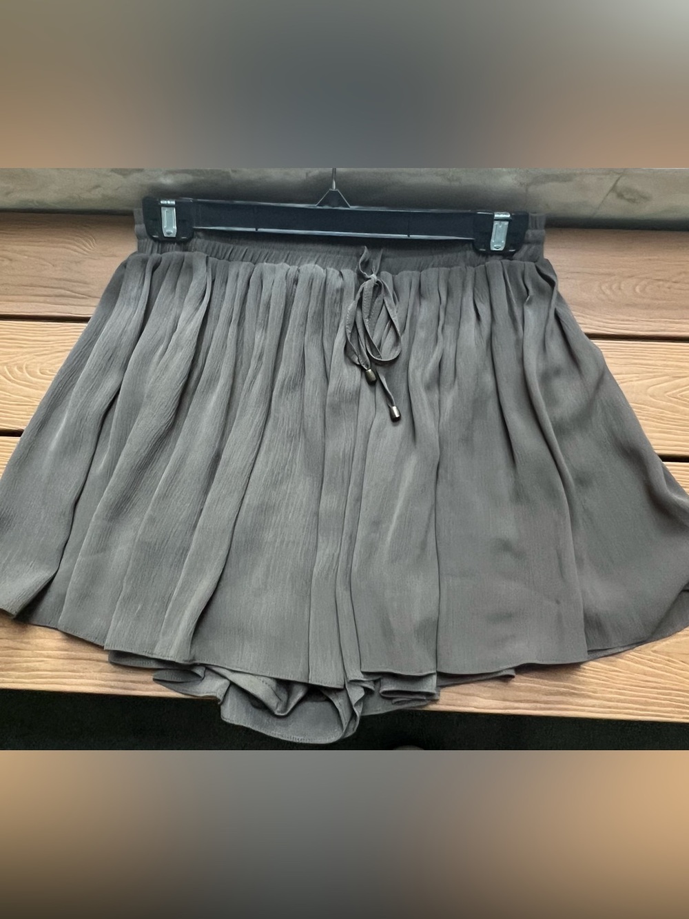Astr Olive Pleated Mini Skort with Drawstring NWOT